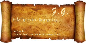 Föglein Gergely névjegykártya