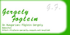 gergely foglein business card