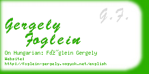 gergely foglein business card